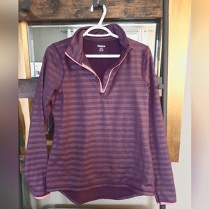 Reebok Women's Purple Athletic Shirt 1/4 front zip Size Medium